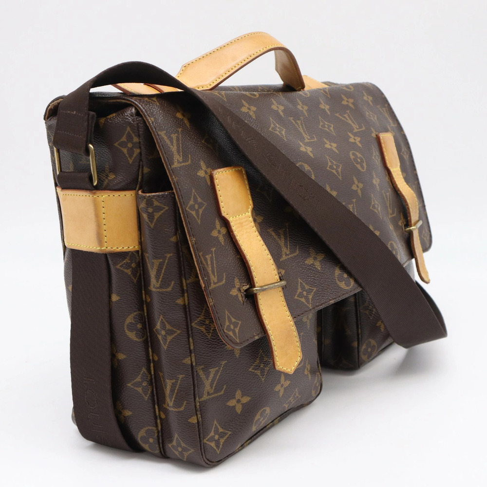Louis Vuitton Monogram Broadway Canvas Leather Shoulder Bag Beige Brown